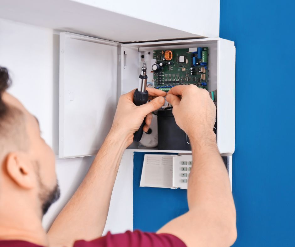 Professional Electrician at Work